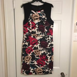 Adrianna Papell Black and Flowered Dress